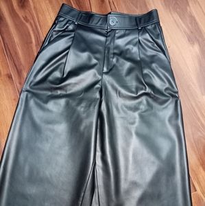Zara, Culottes, Black, Faux Leather, Sz M
